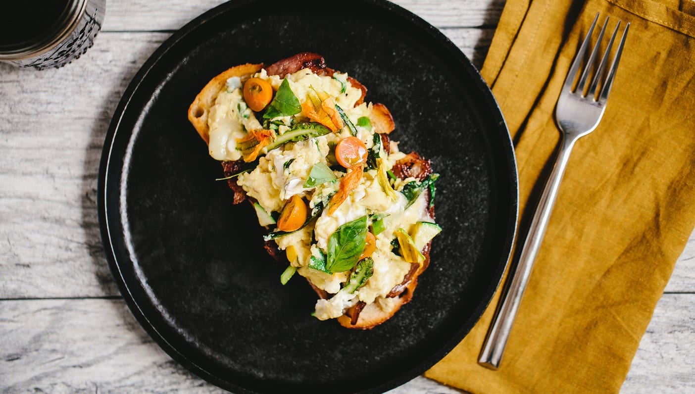 Recipe Soft Scramble Open Face Sandwich