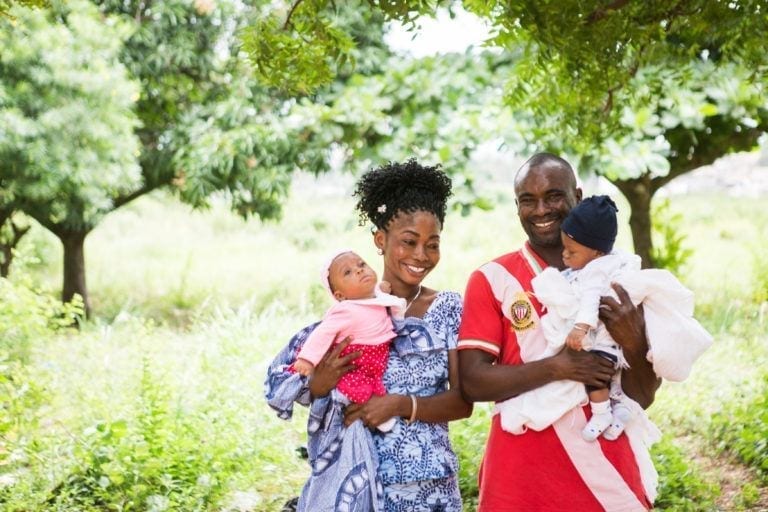 family with 2 kids in ghana