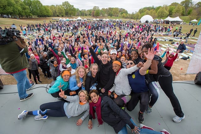 large group yoga class