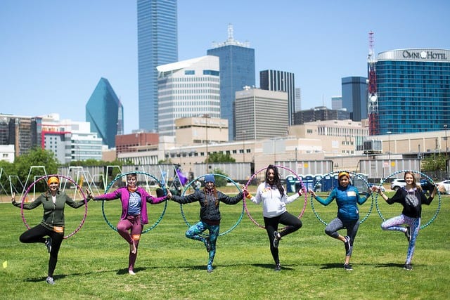 people with hula hoops with dallas