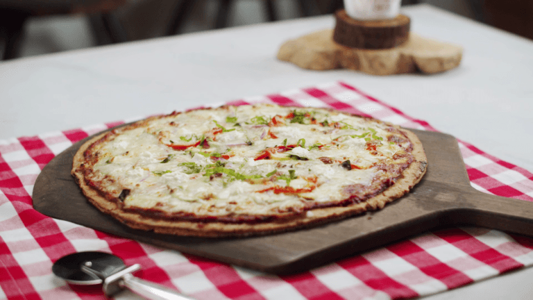 pizza on a table