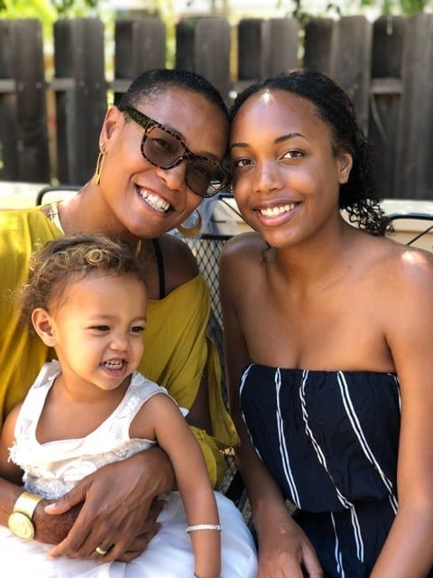 Wanderlust presenter Jocelyn Gordon with her daughters at Wanderlust 2018