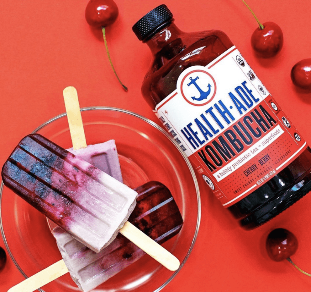 cherry berry kombucha popsicles