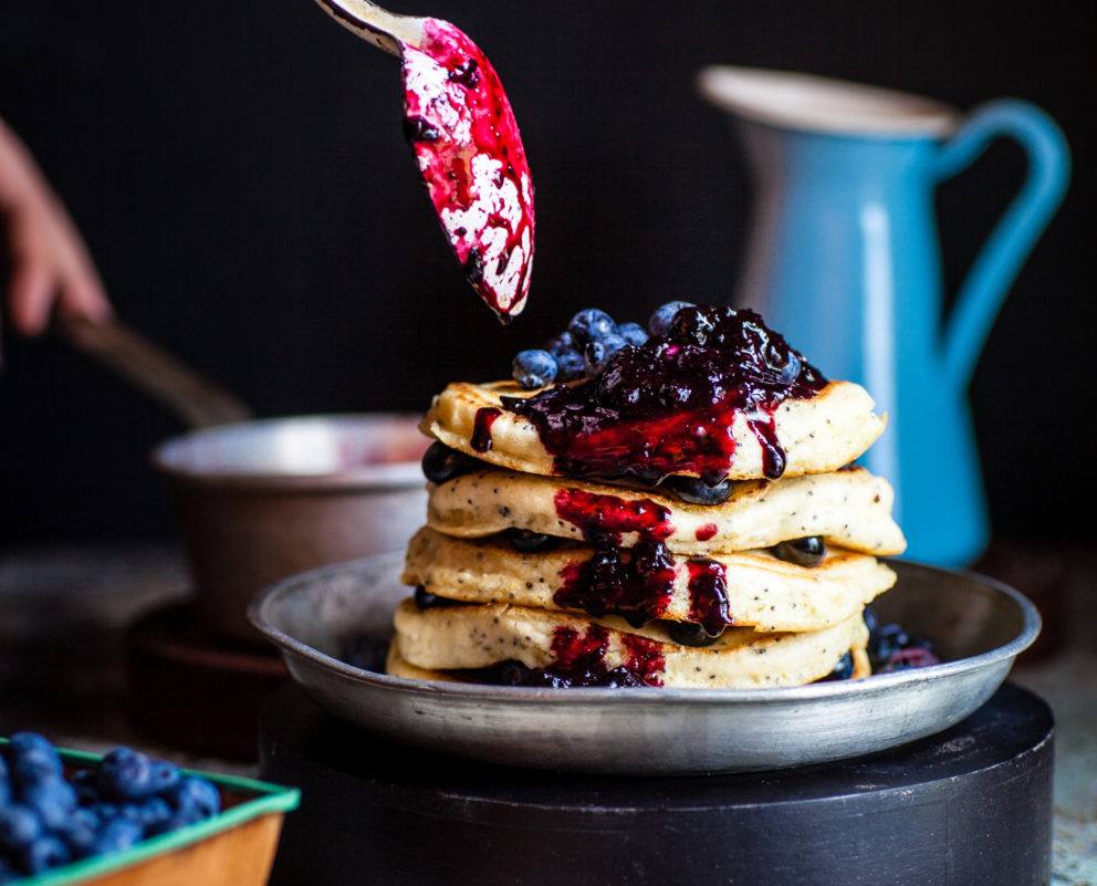 blueberry kefir pancakes